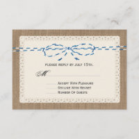 Burlap Lace & Blue Paper String Inspiriert UAWG