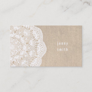 Burlap- & Lace Doily Fashion Business Cards Visitenkarte