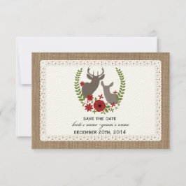 Burlap Lace Inspirierte Hirschweihnachtsfest Save The Date