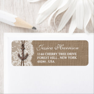 Burlap, Lace & Nautical Anchor Beach Brautparty