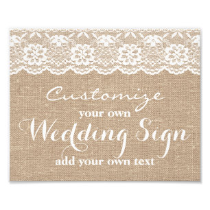 Burlap & Lace - Passen Sie Ihr eigenes Hochzeitsze Fotodruck
