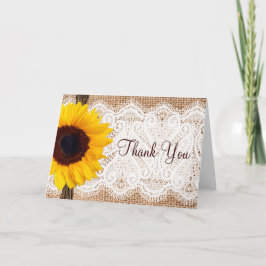 Burlap Lace Sunflower Vielen Dank an Ihre Karten