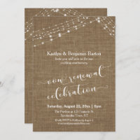 Burlap Light Strings Vow Renewal Celebration