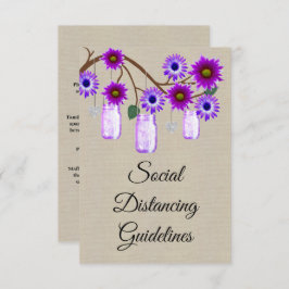 Burlap Lila Floral Mason Jar Sicherheitsmaßnahmen Begleitkarte