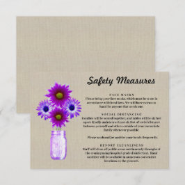 Burlap Lila Floral Mason Jar Sicherheitsmaßnahmen Begleitkarte