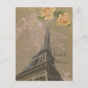 Burlap Look Eiffel Tower & Fairies Brautparty Einladung