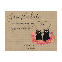 Burlap lustige niedliche Cartoon Katzen Save the D