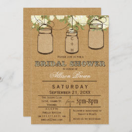 Burlap, Maurerkirschen, rustikales Brautparty lädt Einladung