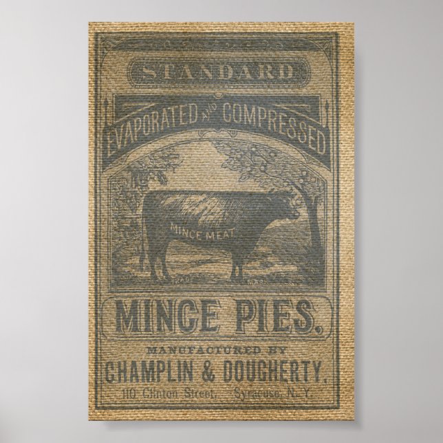 Burlap Mince Pies Vintage Werbung Poster (Vorne)