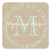 Burlap Monogram Best Day