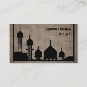 Burlap-Moschee-Silhouette, islamisch, religiös Visitenkarte