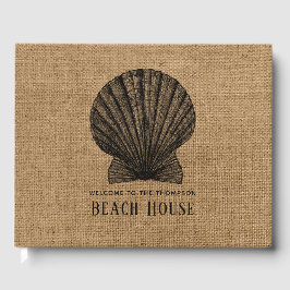 Burlap Muschel Beach House Gästebuch