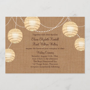 Burlap Party Lanterns Hochzeit Einladung