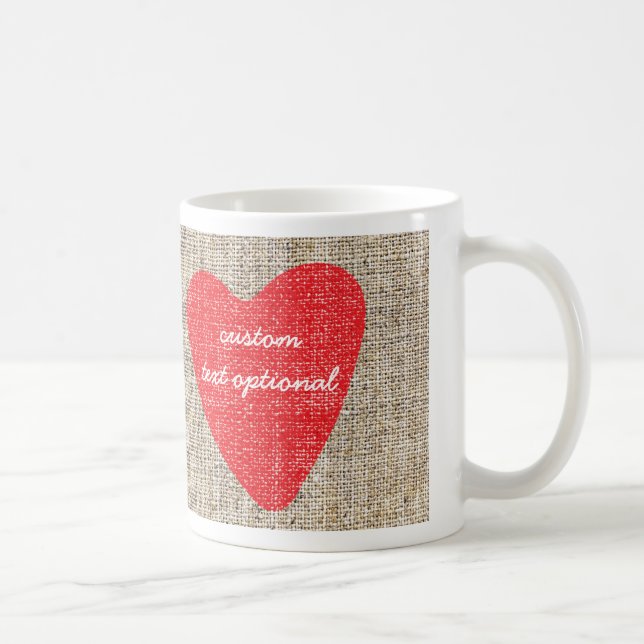 Burlap Red Briefmarke HerzValentine Kaffee Tasse C (Rechts)