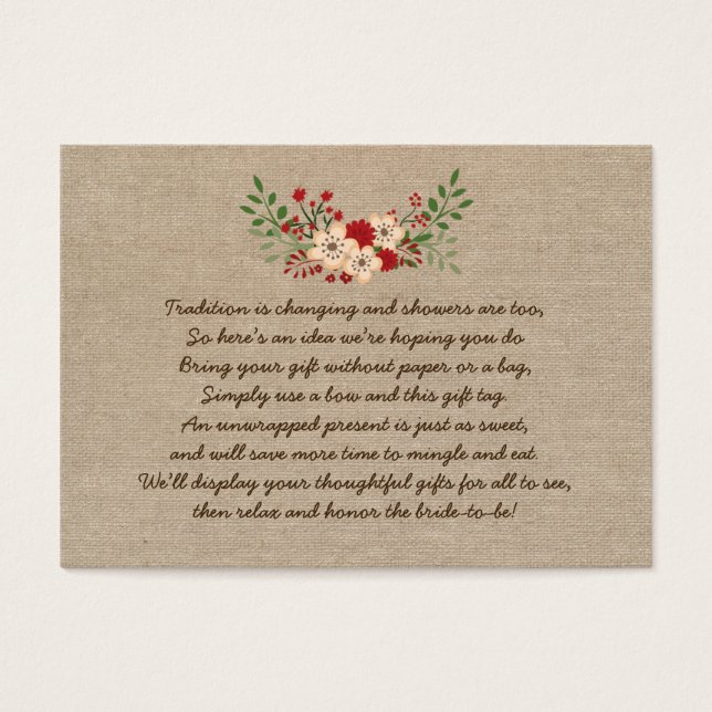 Burlap red Kein Wrapper-Display Brautparty Geschen (Vorderseite)