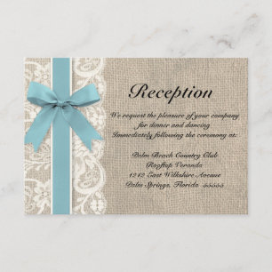 Burlap Rustic Empfang Directions Card Glacier Einladung