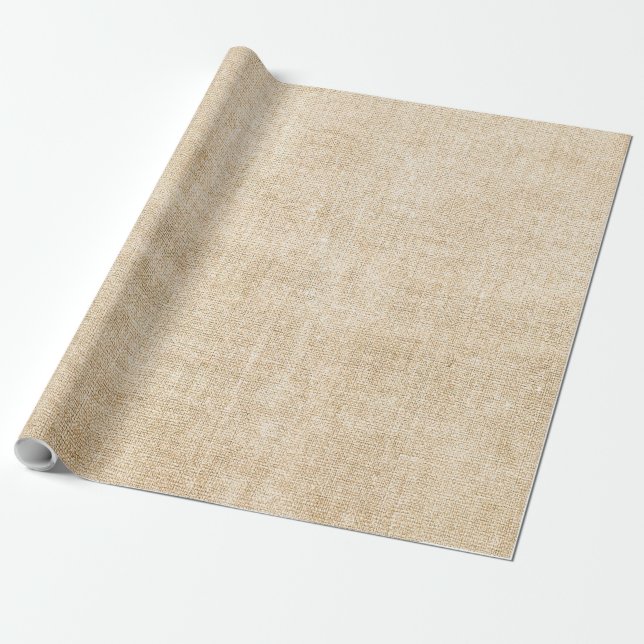 Burlap Rustic Khaki Tan Wrapping Paper Geschenkpapier (Ungerollt)
