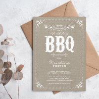 Burlap Rustic Vintag Chic Birthday Party GRILLEN