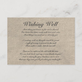 Burlap Rustic Wünschelrutenkarte Begleitkarte
