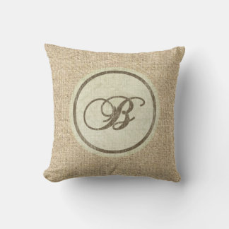 Burlap rustikaler Buchstabe B dekoratives Kissen