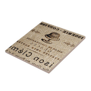 Burlap-Skripte Shabby Chic Französisch Country-Kuc Fliese