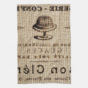 Burlap-Skripte Shabby Chic Französisch Country-Kuc Küchentuch