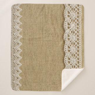 Burlap, Spitzen-Textur. Sherpadecke
