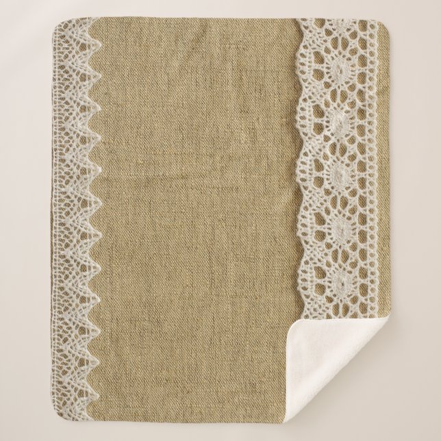 Burlap, Spitzen-Textur. Sherpadecke (Vorderseite)