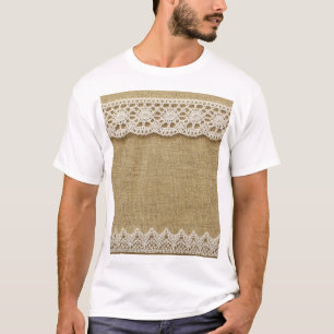 Burlap, Spitzen-Textur. T-Shirt