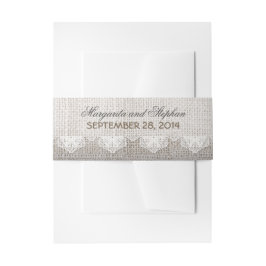 Burlap-Spitzenreiter-Bauchbands Einladungsbanderole