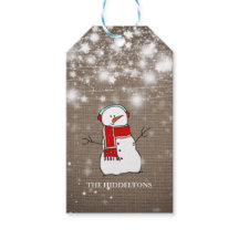 Burlap Stars Weihnachten Niedlicher Snowman Script