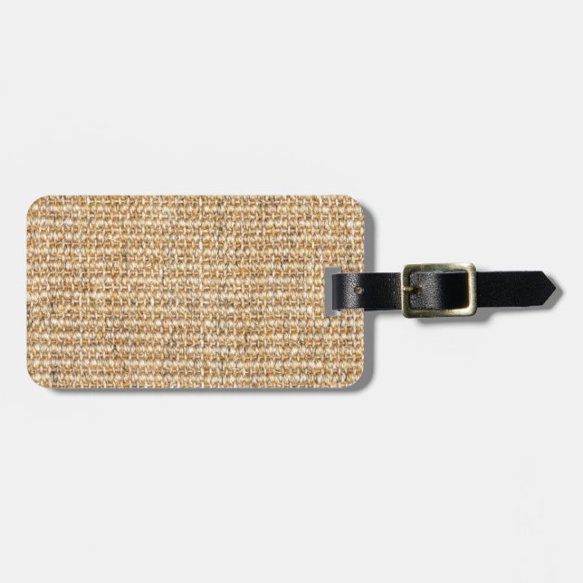 Burlap-Textur Gepäckanhänger (Vorderseite horizontal)