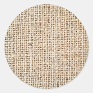 Burlap-Textur Runder Aufkleber