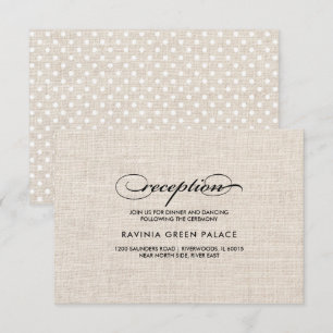 Burlap Texture Polka Dot Pattern Empfang Card Einladung