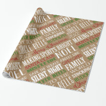 Burlap Typografie Rustikales Weihnachtswrapping Pa