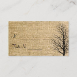 Burlap- und Birch Posh Wedding-Platzkarten Platzkarte