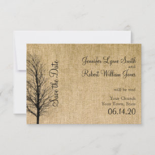 Burlap und Birch Posh Wedding speichern das Datum Save The Date