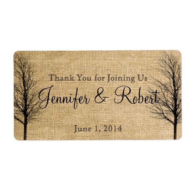 Burlap- und Birkenwasser-Flaschenetikett (Vorne)