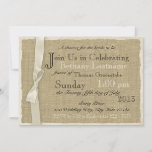 Burlap- und Bow-Brautparty Einladung