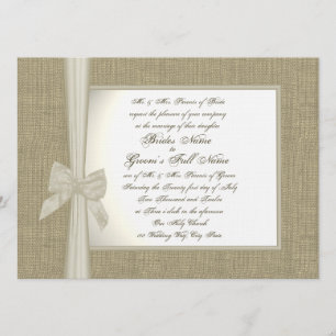Burlap und Bow Rustic Wedding Einladung