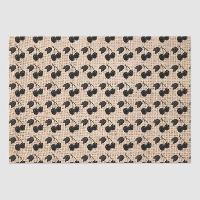 Burlap und Cherries Seidenpapier (Vorderseite)