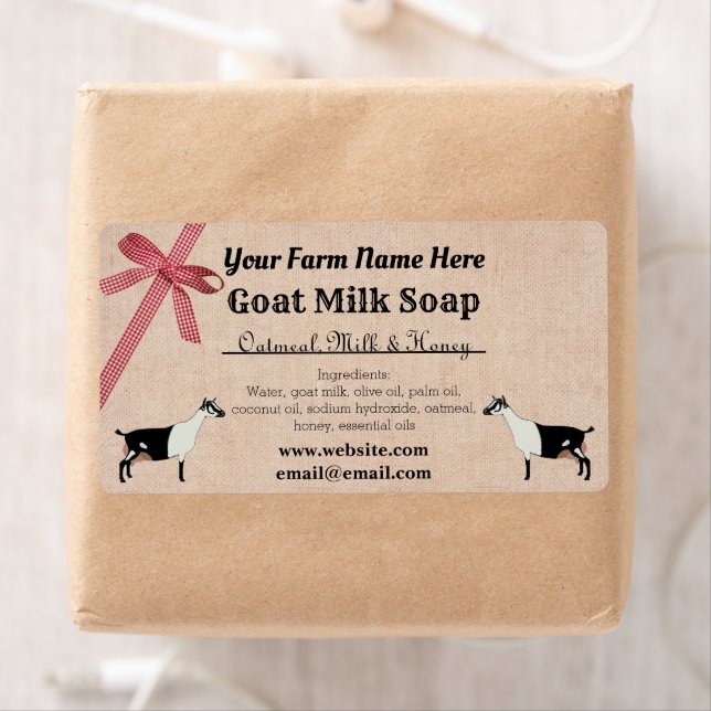 Burlap- und Karierte Goat Milk Soap Label - Alpen (Insitu)