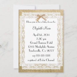 Burlap- und Lace-Baby-Dusche Einladung
