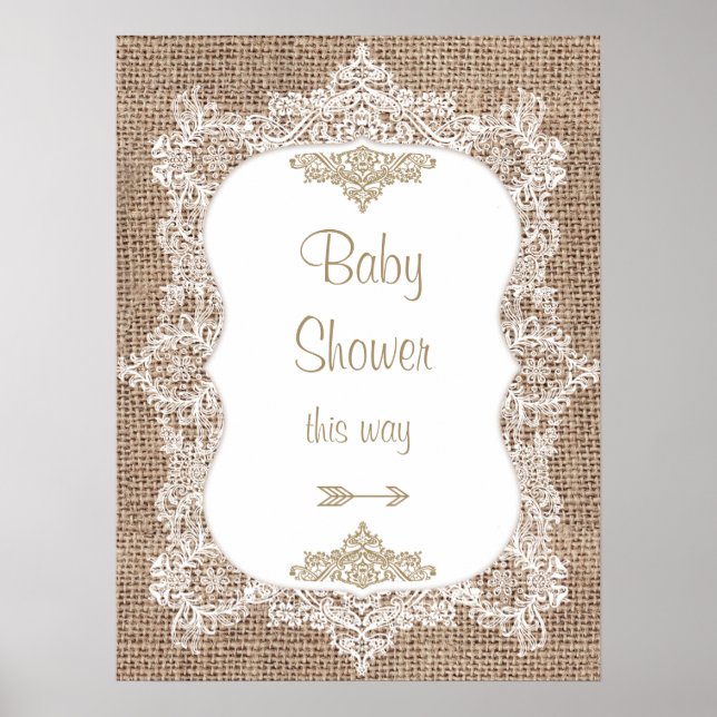 Burlap- und Lace Baby-Shooter-Poster Poster (Vorne)