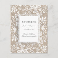 Burlap und Lace Elegant Save the Date