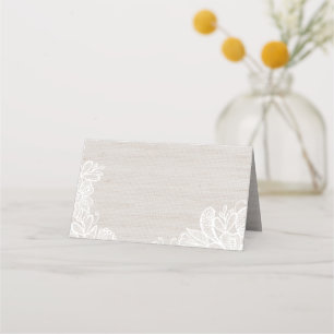 Burlap und Lace Platzkarte