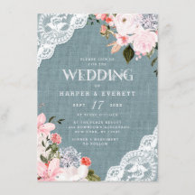 Burlap und Lace Rustic Dusty Blue Floral Wedding