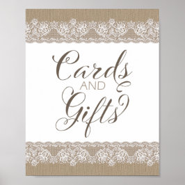 Burlap und Lace Rustic Wedding, Brautparty Sign Poster