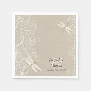 Burlap und Lace Rustic Wedding Napkins Serviette
