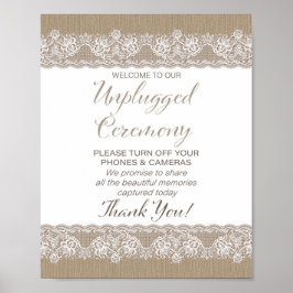 Burlap und Lace Rustic Wedding nicht angeschlossen Poster